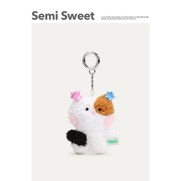 Mini Peluş Kedi Bebek Araba Anahtarlık - 7.5cm