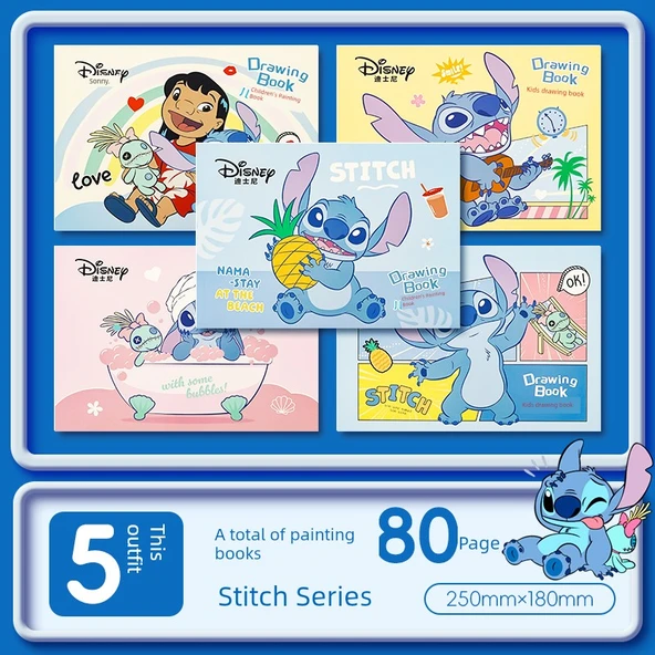 Disney Prenses Çocuk Çizim Kitabı - Resimli Kitap 5 [Stitch]