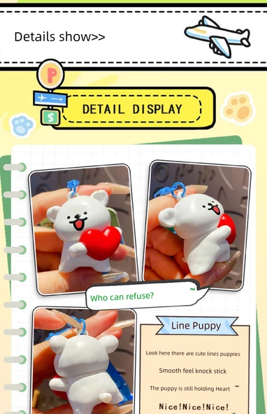 Line Köpek Küçük Altın Kalpli (Turuncu Hediye Kutulu + Hediye Çantalı) Anahtarlık - 11