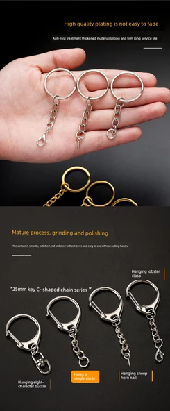 DIY Takı Anahtarlık Aksesuarı - Altın 30mm Istakoz Klips - 9