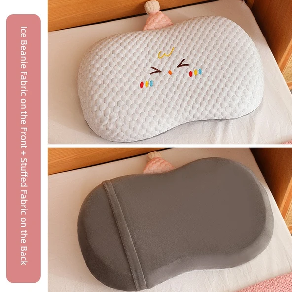 Doudou Kadife Kapibara Yastık - Gri Büyük Bezelye Şapkalı Bebek 55x32x10cm