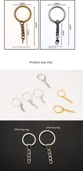 DIY Takı Anahtarlık Aksesuarı - Altın 30mm Istakoz Klips - 11