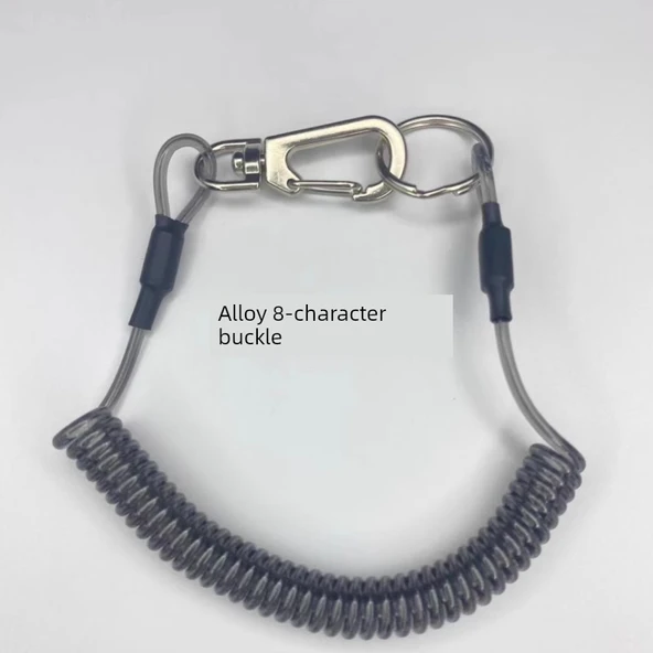 Çelik Halat Yaylı Alet Askısı - 25cm-3m, Alaşım 8 Tokalı