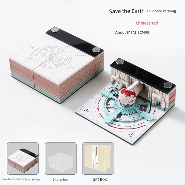 2025 3D Kağıt Oyma Takvim - Amiral Gemi Kırmızı (2025 Takvimli) ve Kutulu - Resim 4