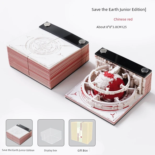 2025 3D Kağıt Oyma Takvim - Amiral Gemi Kırmızı (2025 Takvimli) ve Kutulu - Resim 10