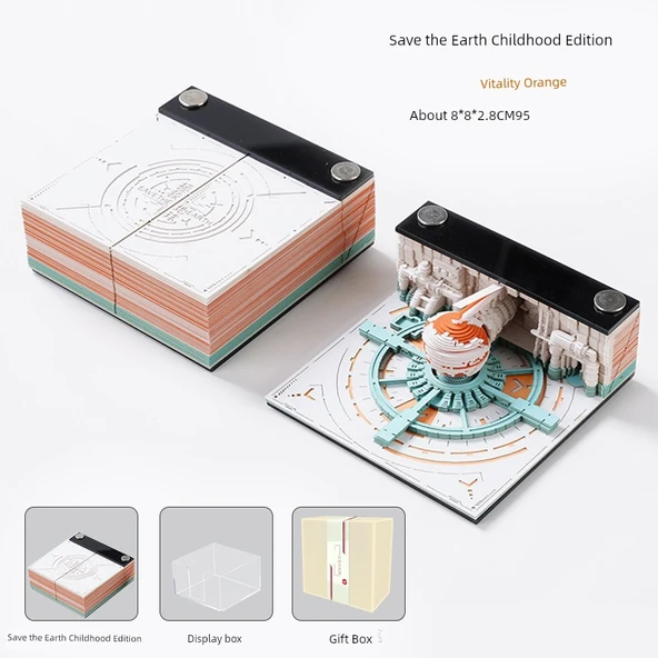 2025 3D Kağıt Oyma Takvim - Amiral Gemi Kırmızı (2025 Takvimli) ve Kutulu - Resim 5