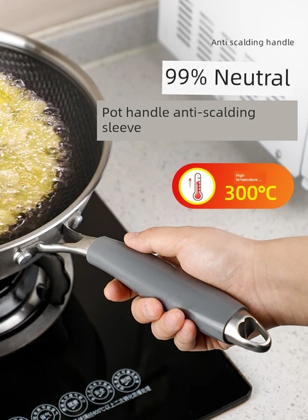 Silikon Tencere Sapı Kılıfı - Küçük Boy - 1 Adet Yanmaz Kapak - Resim 7