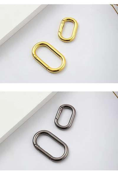 Oval Yaylı Anahtarlık - Açık Altın 2 (Model 1) - 11