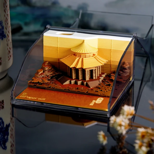 Tarihsiz Altın İmparatorluk Sarayı İmparatorluk Bahçesi 3D Takvim - Toz Korumalı