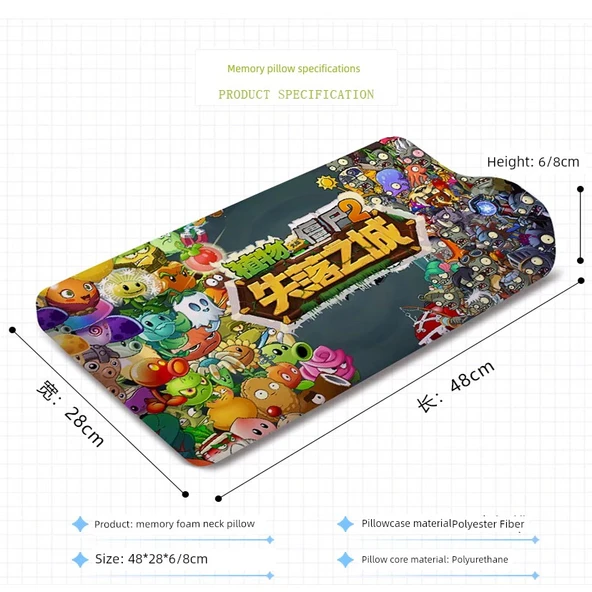 Çocuk Karikatür Plants Vs Zombies Hafızalı Köpük Yastık - Figür 2, 6-8cm - 4