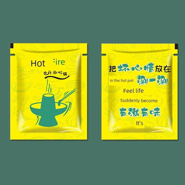 Plastik Su Geçirmez Mutfak Önlüğü - Hot Pot Desenli - 100'lü Paket