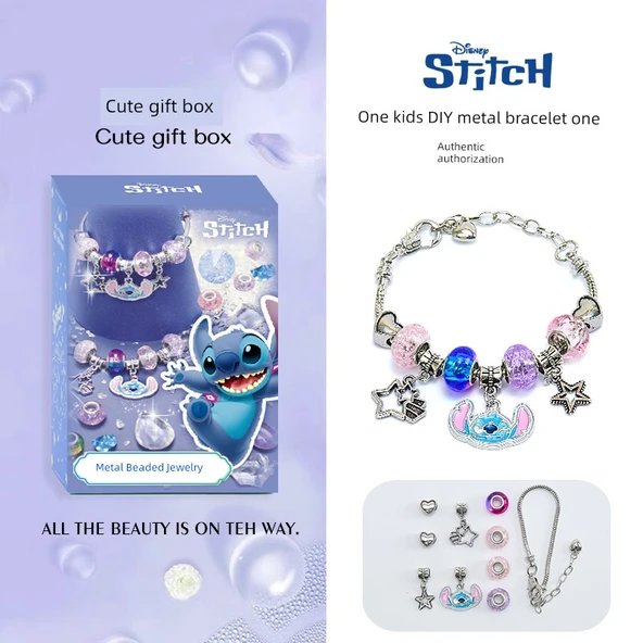 Stitch Romantik Kalp Alaşım Bileklik LAS2