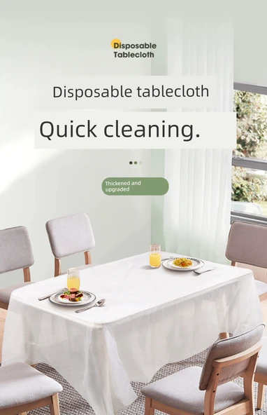 Kalınlaştırılmış Dikdörtgen Su Geçirmez Tek Kullanımlık Masa Örtüsü - 1.4 m x 2.2 m 3'lü Paket - 6