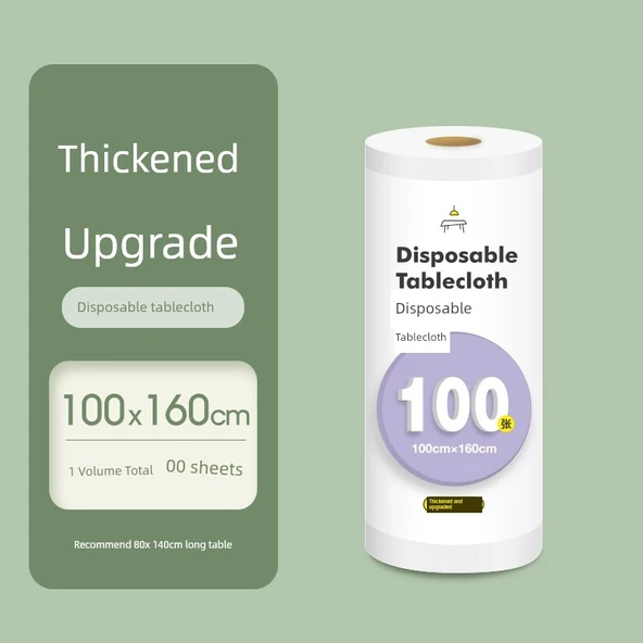 Kalınlaştırılmış Dikdörtgen Su Geçirmez Tek Kullanımlık Masa Örtüsü - 1 m x 1.6 m 100 Adet