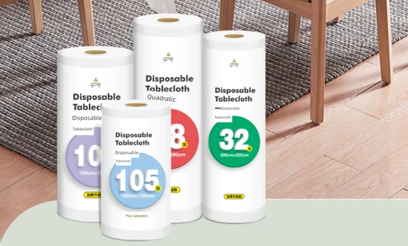 Kalınlaştırılmış Dikdörtgen Su Geçirmez Tek Kullanımlık Masa Örtüsü - 1.2 m x 1.8 m 70 Adet - 7