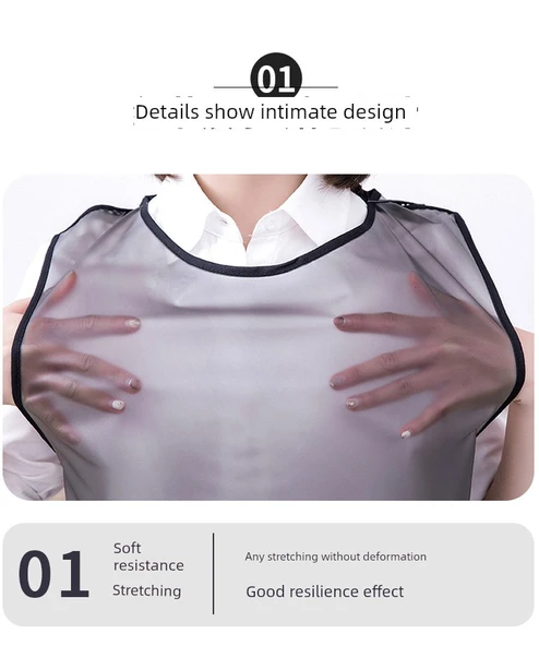 TPU Su Geçirmez Yağ Geçirmez Mutfak Önlüğü - Siyah Bel Bağcıklı - Uzun - Resim 11