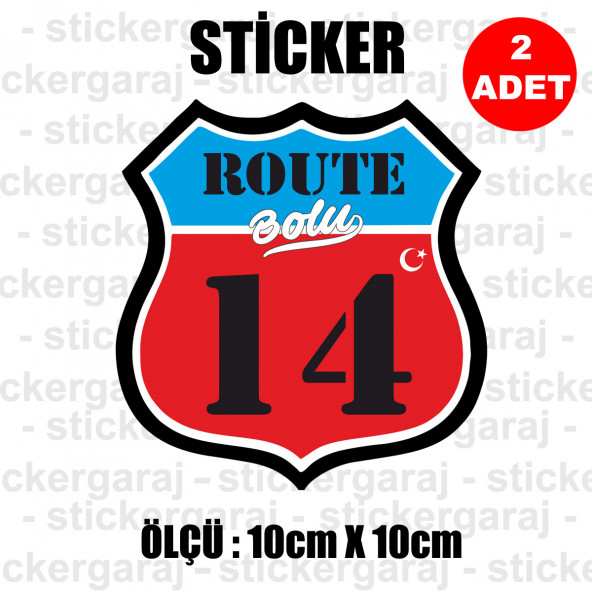 14 BOLU 2 adet plaka sticker - il sehir rota etiket - kask motosiklet otomobil araba pc laptop bilgisayar cam uyumlu ürün görseli