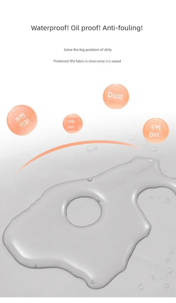 TPU Su Geçirmez Yağ Geçirmez Mutfak Önlüğü - Siyah Bel Bağcıklı - Uzun - Resim 8