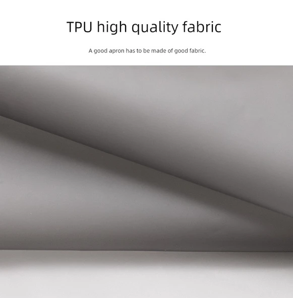 TPU Su Geçirmez Yağ Geçirmez Mutfak Önlüğü - Siyah Bel Bağcıklı - Uzun - Resim 9
