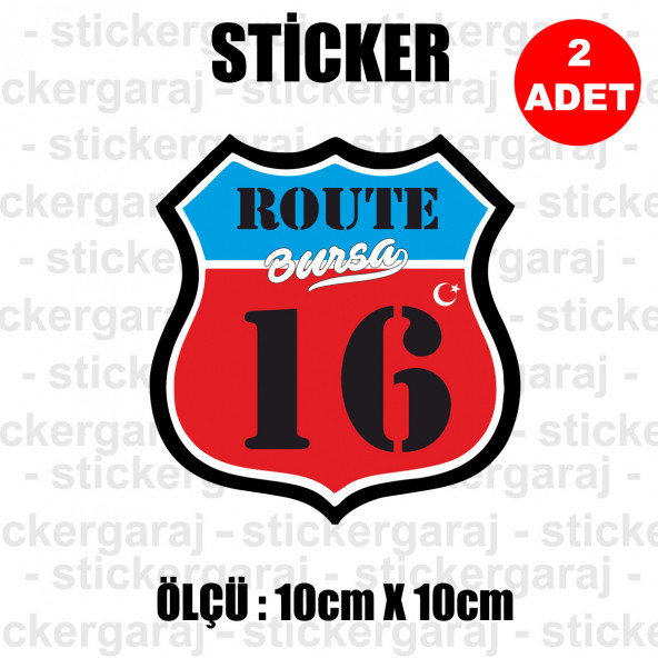 16 BURSA 2 adet plaka sticker - il sehir rota etiket - kask motosiklet otomobil araba pc laptop bilgisayar cam uyumlu