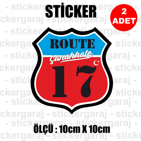 17 ÇANAKKALE 2 adet plaka sticker - il sehir rota etiket  cam uyumlu