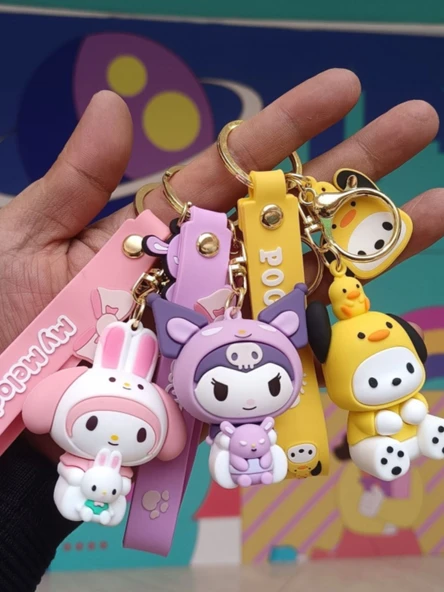 Sanrio Kafalı Bebek Parchia Köpek Anahtarlık - 3