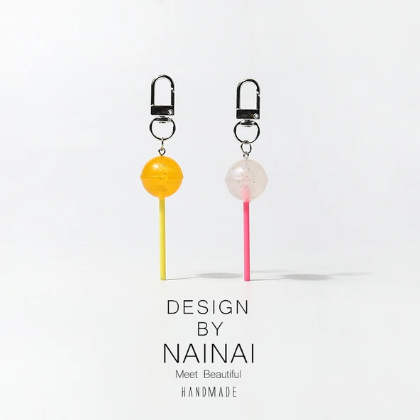Yapay Lolipop Anahtarlık - Şeftali ve Üzüm Aromalı - 9