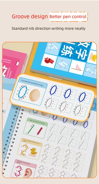 Çocuklar için El Yazısı Alıştırma Kitabı - Pinyin ve Sayılar ile Silinebilir Kalem - 9