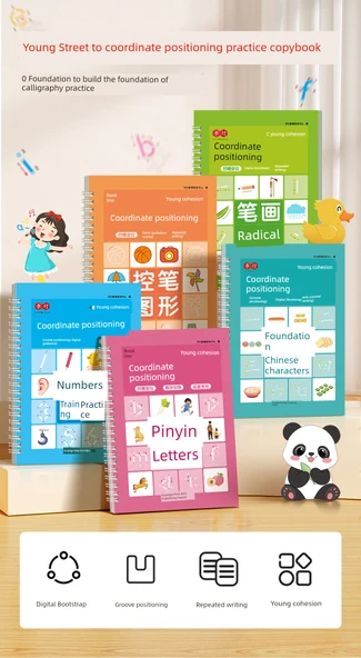 Çocuklar için El Yazısı Alıştırma Kitabı - Pinyin ve Sayılar ile Silinebilir Kalem - 6