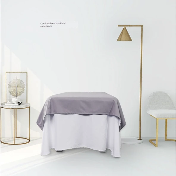 Güzellik Salonu Yatak Örtüsü - Açık Gri Deliksiz - 120cm x 200cm
