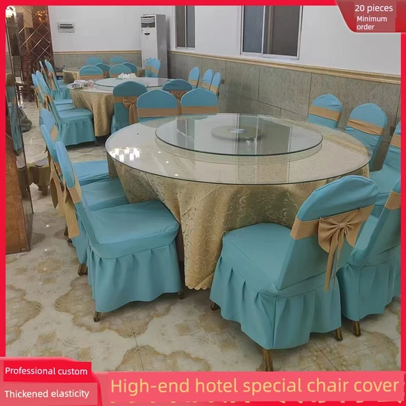 Kalınlaştırılmış Göl Mavisi Sandalye Kılıfı - 3