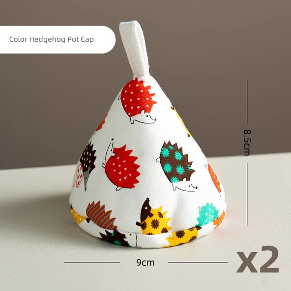 Kaymaz Mutfak Fırın Eldiveni - Renkli Kirpi Desenli 2'li Set
