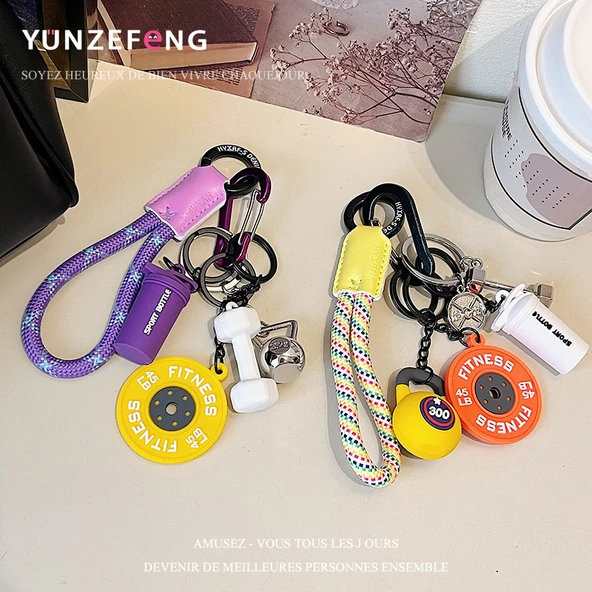Dambıl ve Halter Anahtarlık - Renkli ve Enerjik - 5