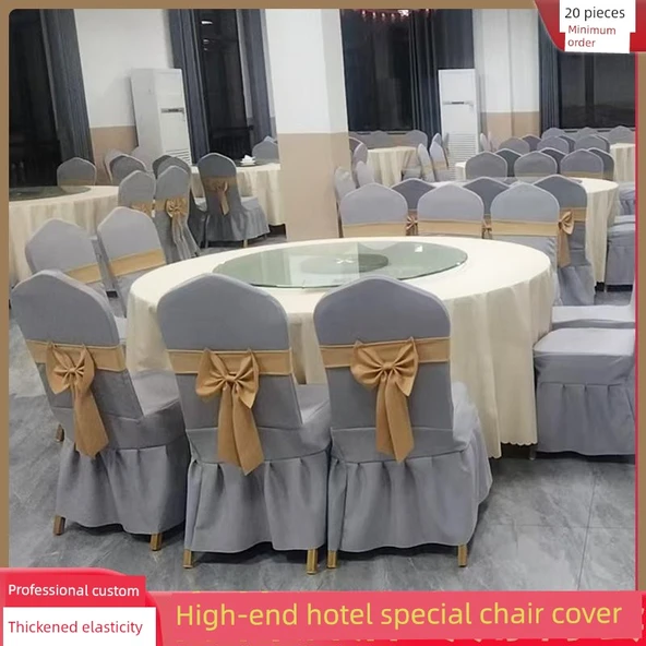 Elastik Polyester Sandalye Kılıfı - Tiffany Langa Beyaz Fiyonklu - 2