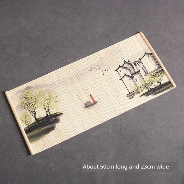 Çin Tarzı Bambu Çay Matı - Yan Yu Jiangnan - 23x50cm