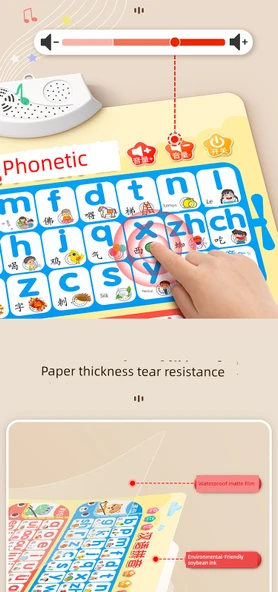 Çince Pinyin Alfabe Duvar Tablosu - Pinyin, Sayı (2'li) - 9