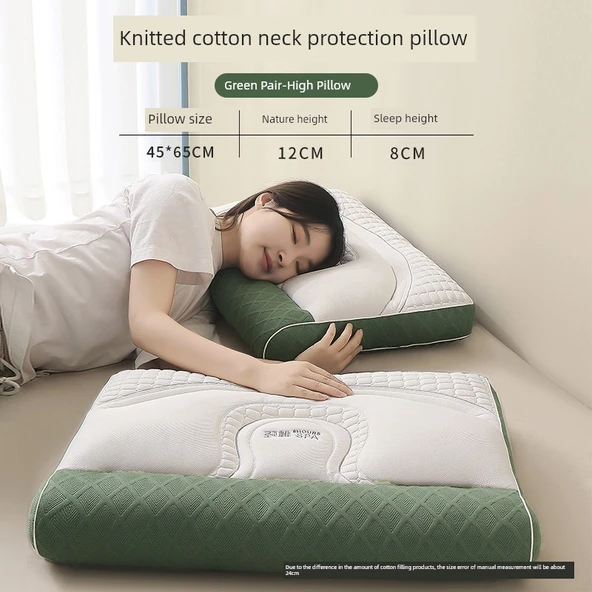 Boyun Koruyucu Yastık - Yeşil - Yüksek - Çift - 8-12cm