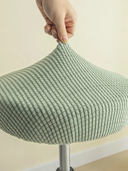 Yuvarlak Bar Sandalyesi Kılıfı - Açık Gri - 36-40cm - 4