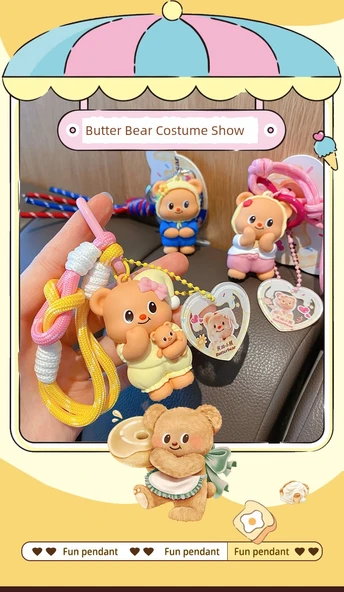 Tereyağı Ayı Anahtarlık - Sarı Pijama - Resim 11