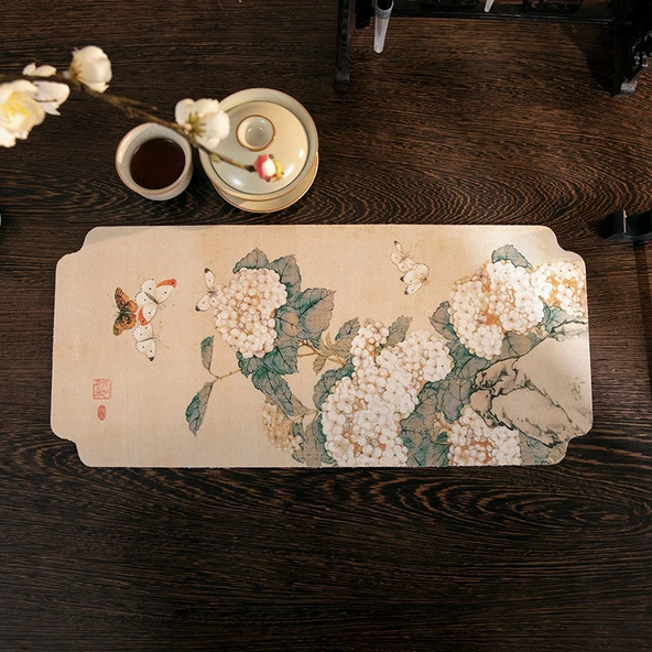 Zen Çay Matı - Çiçek Gölgesi-Ortanca 20x45cm