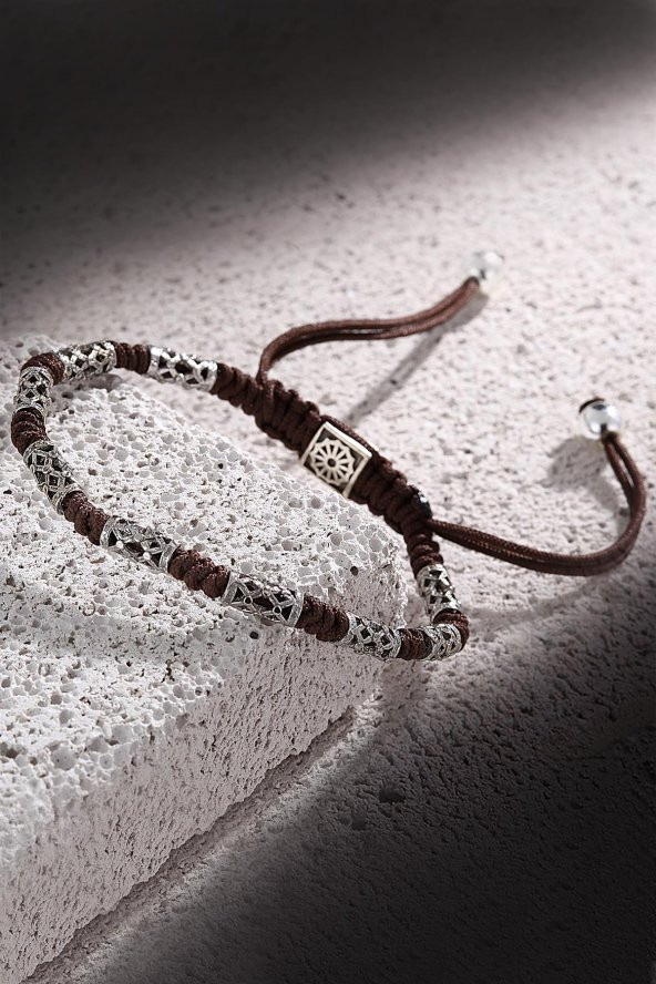 FRNCH Makrome Kahverengi Renk Handmade Bileklik FRJ11062-1162-K