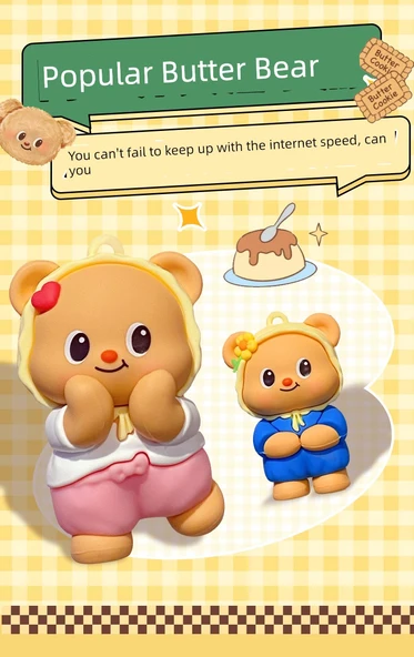 Tereyağı Ayı Anahtarlık - Sarı Pijama - Resim 9