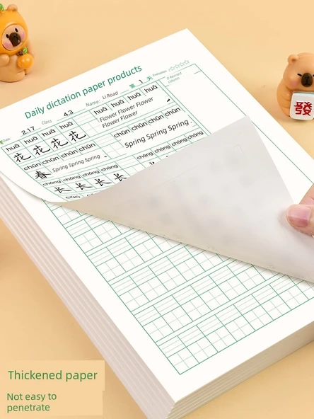 İlkokul Öğrenci Diktesi Kağıdı - Pinyin Tian Zi Ge Diktesi - 2 Adet, Toplam 40 Sayfa - 6