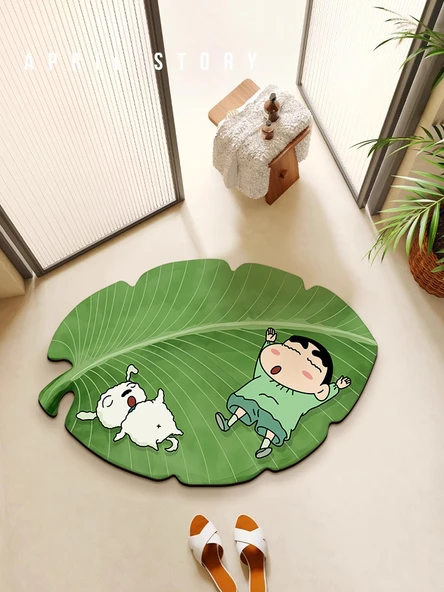 Çizgi Film Desenli Diatomit Banyo Paspası - 70x100cm - Muzlu Boya Kalemi - 2