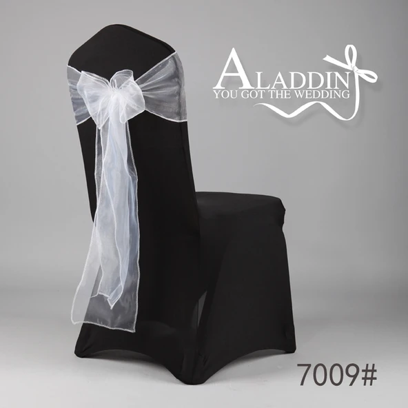 Düğün Sandalye Dekorasyon Tül Fiyonk - 65x180cm - Siyah - 5