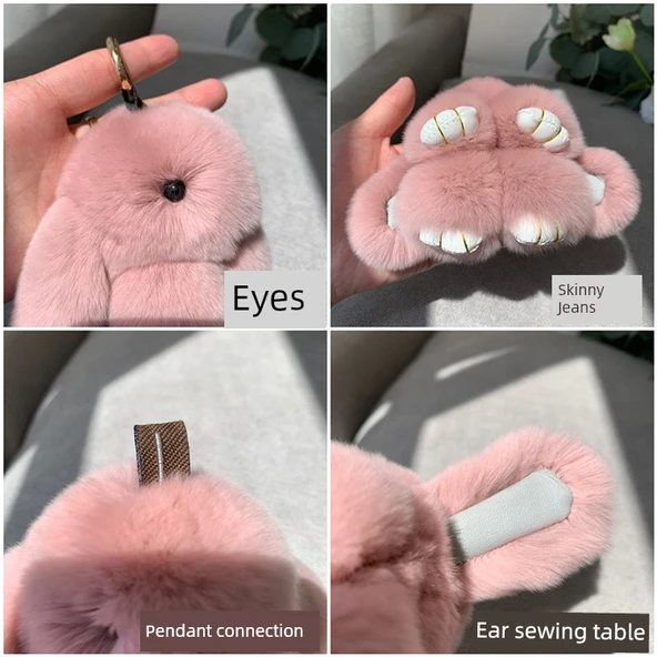 Tavşan Peluş Anahtarlık - Taro Moru - 10cm - 11