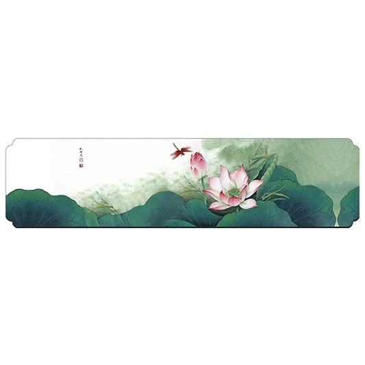 Gül Ağacı Lotus Desenli Deri Çay Matı - 120x30cm
