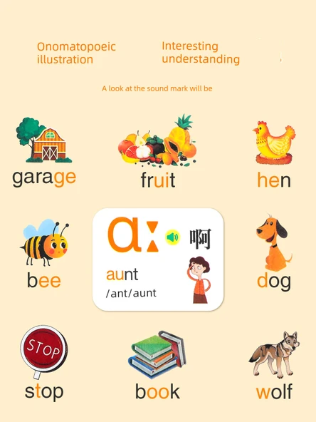 İngilizce Fonetik ve Yazım Telaffuz Duvar Tablosu - İlginç Onomatopoeia 48 Uluslararası Fonetik Alfabe - 2