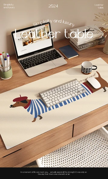 Çizgi Film Desenli Su Geçirmez Yağa Dayanıklı Ofis Masa Matı - Uzun Parşömen Leke Tutmaz Ped 40x90cm - 7