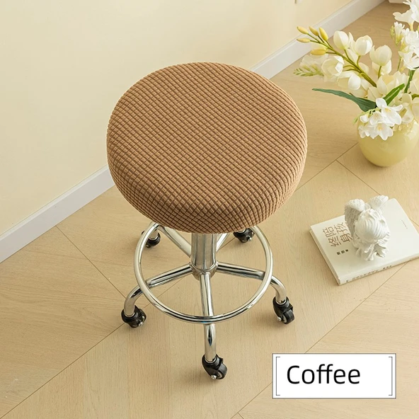Yuvarlak Bar Sandalyesi Kılıfı - Kahve - 30-36cm